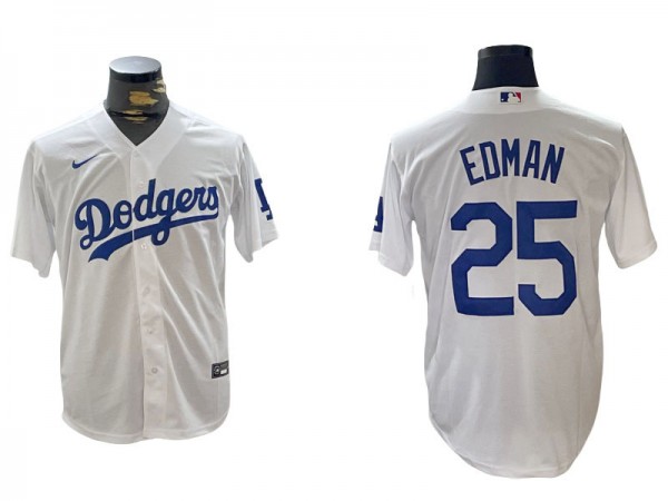 Los Angeles Dodgers #25 Tommy Edman White Home Jersey