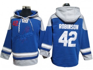 Los Angeles Dodgers #42 Jackie Robinson Blue Pullover Hoodie