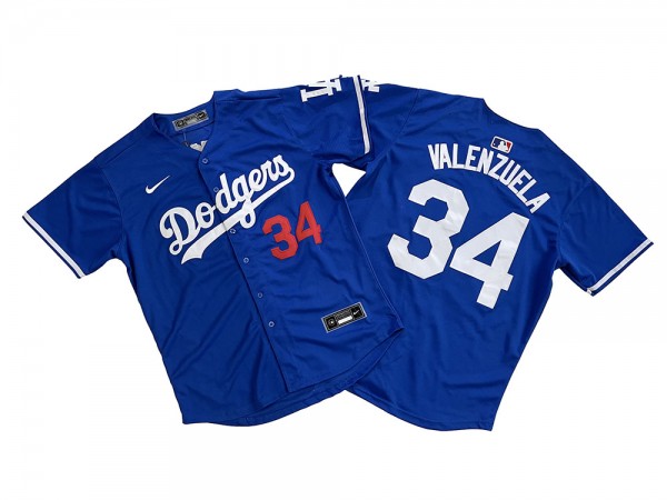 Los Angeles Dodgers #34 Fernando Valenzuela Royal Limited Jersey