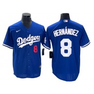 Los Angeles Dodgers #8 Enrique Hernández Royal Blue Cool  Base Jersey