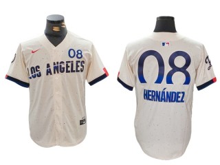 Los Angeles Dodgers #8 Enrique Hernández Cream 2024 City Connect Limited Jersey