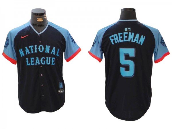 National League #5 Freddie Freeman 2024 MLB All-Star Game Limited Jersey - Navy