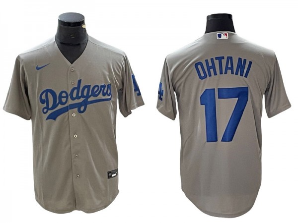 Los Angeles Dodgers #17 Shohei Ohtani Gray Alternate Cool Base Jersey	