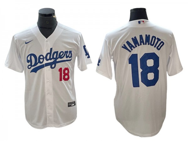 Los Angeles Dodgers #18 Yoshinobu Yamamoto White Limited Jersey