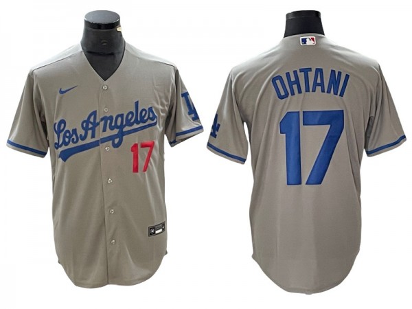 Los Angeles Dodgers #17 Shohei Ohtani Gray Road Limited Jersey