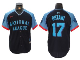 National League #17 Shohei Ohtani 2024 MLB All-Star Game Limited Jersey - Navy