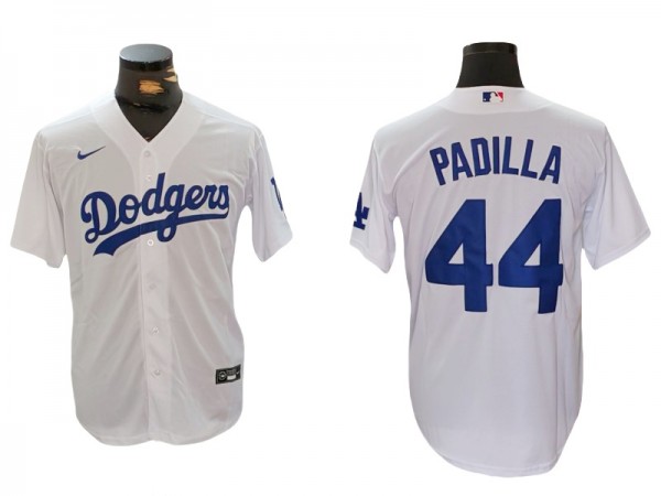 Los Angeles Dodgers #44 Vicente Padilla White Home Jersey