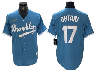 Los Angeles Dodgers #17 Shohei Ohtani Light Blue Alternate Cooperstown Collection Jersey