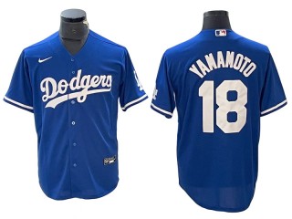 Los Angeles Dodgers #18 Yoshinobu Yamamoto Royal Cool Base Jersey