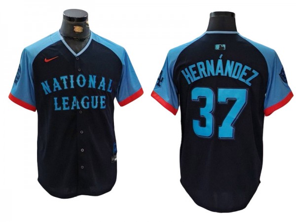 National League #37 Teoscar Hernandez 2024 MLB All-Star Game Limited Jersey - Navy