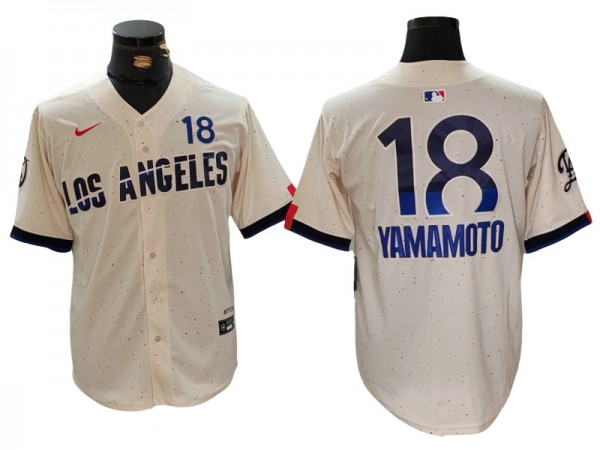 Los Angeles Dodgers #18 Yoshinobu Yamamoto 2024 City Connect Limited Jersey