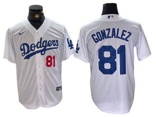 Los Angeles Dodgers #81 Victor Gonzalez White Limited Jersey