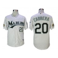 Florida Marlins #20 Miguel Cabrera White Pinstripe 2003 World Series Champions Jersey - Custom