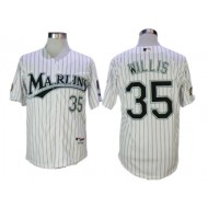 Florida Marlins #35 Dontrelle Willis White Pinstripe 2003 World Series Champions Jersey - Custom