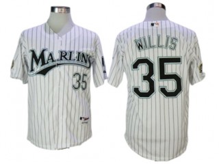 Florida Marlins #35 Dontrelle Willis White Pinstripe 2003 World Series Champions Jersey - Custom