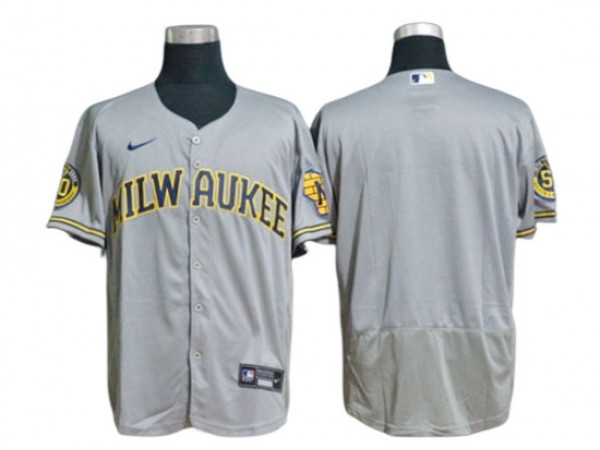 Milwaukee Brewers Blank Gray Alternate Flex Base Jersey