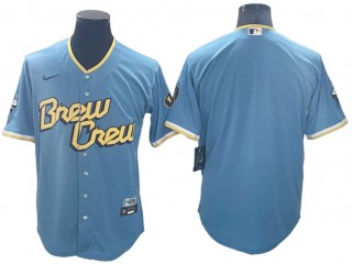 Milwaukee Brewers Blank Powder Blue City Connect Limited Jersey