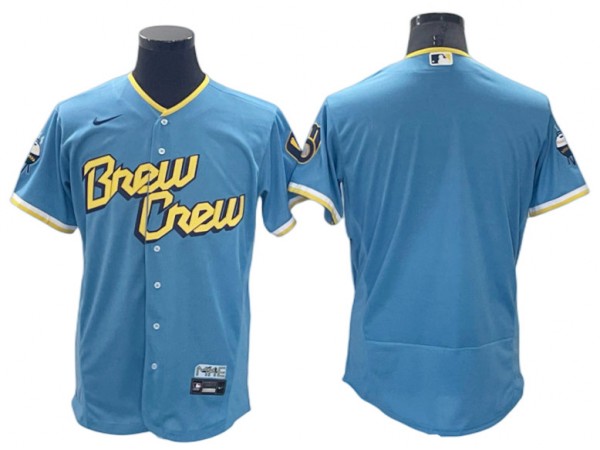 Milwaukee Brewers Blank Powder Blue City Connect Flex Base Jersey