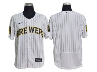 Milwaukee Brewers Blank White Pinstripe Alternate Flex Base Jersey