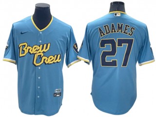 Milwaukee Brewers #27 Willy Adames Powder Blue City Connect Limited Jersey