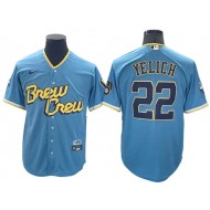 Milwaukee Brewers #22 Christian Yelich Powder Blue City Connect Limited Jersey