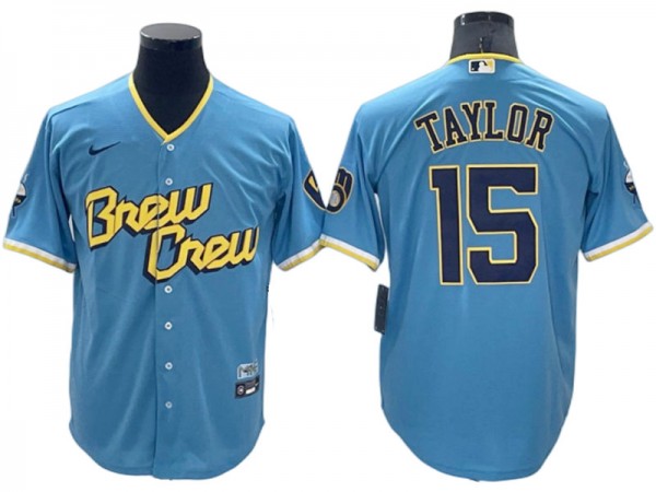 Milwaukee Brewers #15 Tyrone Taylor Powder Blue City Connect Limited Jersey