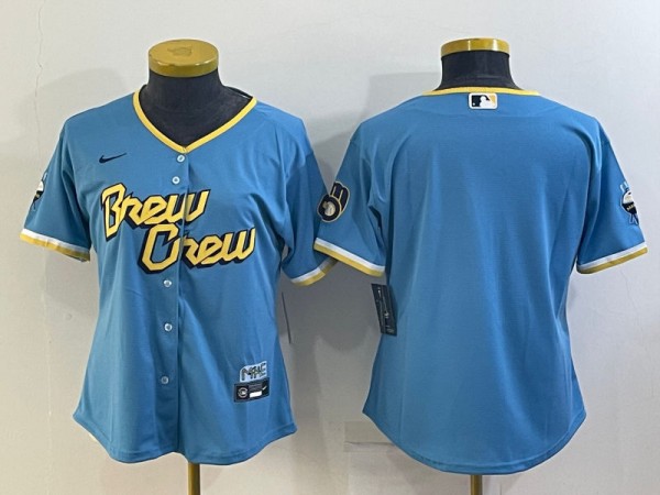 Milwaukee Brewers Blank Powder Blue City Connect Limited Jersey