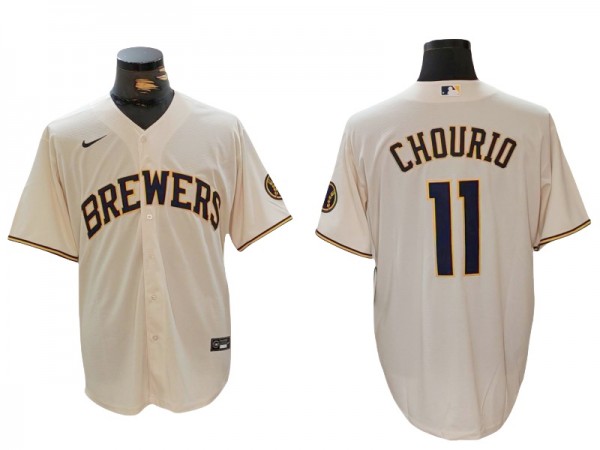 Milwaukee Brewers #11 Jackson Chourio Cream Home Jersey