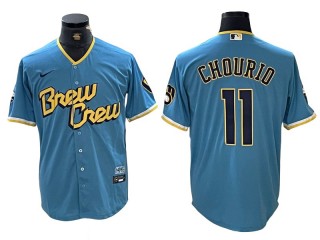 Milwaukee Brewers #11 Jackson Chourio Powder Blue City Connect Limited Jersey