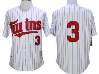 Minnesota Twins #3 Harmon Killebrew White Stripe 1991 Throwback Jersey