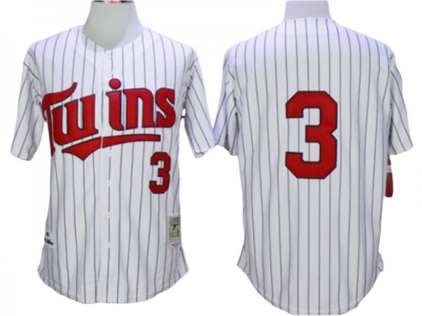 Minnesota Twins #3 Harmon Killebrew White Stripe 1991 Throwback Jersey