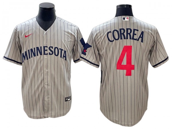 Minnesota Twins #4 Carlos Correa Gray Road Jersey