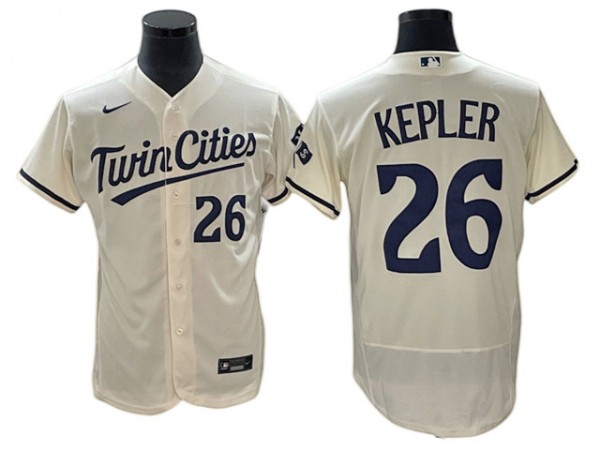 Minnesota Twins #26 Max Kepler Cream Alternate Flex Base Jersey