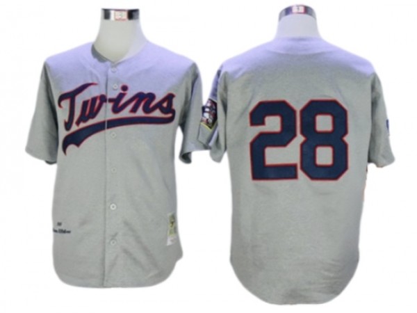 Minnesota Twins #28 Bert Blyleven Grey 1969 Throwback Jersey