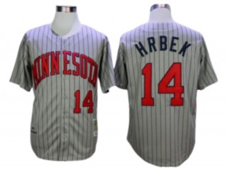 Minnesota Twins #14 Kent Hrbek Gray Stripe 1987 Throwback Jersey