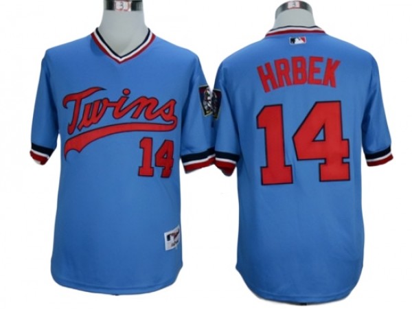 Minnesota Twins #14 Kent Hrbek Light Blue Cooperstown Jersey