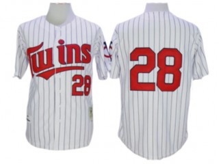 Minnesota Twins #28 Bert Blyleven White Stripe 1991 Throwback Jersey