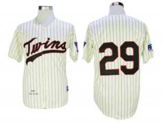 Minnesota Twins #29 Rod Carew Cream Stripe 1969 Throwback Jersey