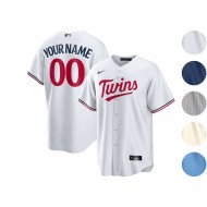 Custom Minnesota Twins Cool Base Jersey - White & Cream & Gray & Light Blue & Navy