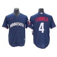 Minnesota Twins #4 Carlos Correa Navy Alternate Jersey