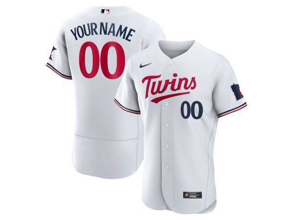 Custom Minnesota Twins Flex Base Jersey - White & Cream & Gray & Navy