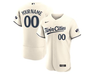 Custom Minnesota Twins Flex Base Jersey - White/Cream/Gray/Navy