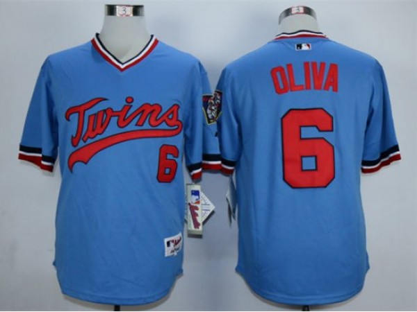 Minnesota Twins #6 Tony Oliva Light Blue Cooperstown Jersey