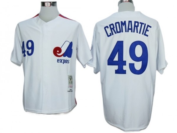 Montreal Expos #49 Warren Cromartie White Throwback Jersey