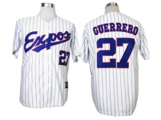 Montreal Expos #27 Vladimir Guerrero White Stripe Throwback Jersey