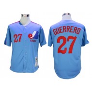 Montreal Expos #27 Vladimir Guerrero Blue Throwback Jersey