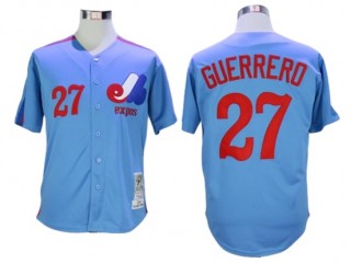 Montreal Expos #27 Vladimir Guerrero Blue Throwback Jersey