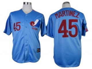 Montreal Expos #45 Pedro Martinez Blue Throwback Jersey