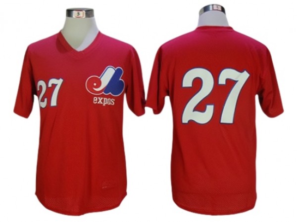 Montreal Expos #27 Vladimir Guerrero Red 1989 Mesh BP Throwback Jersey