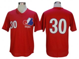 Montreal Expos #30 Tim Raines Red 1989 Mesh BP Throwback Jersey